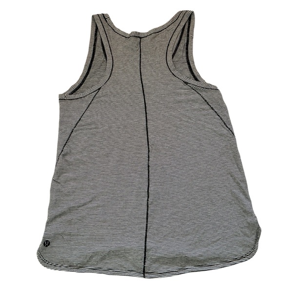Lululemon circadian tank top size 8 Tonka striped heathered black angel wing gym - Picture 4 of 5